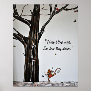 Eén Blind Mouse-danspriint Poster
