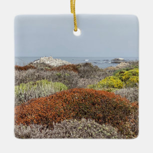 Een bloeiend Californië: Asilomar State Beach Keramisch Ornament