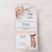 Een bloeiende liefde onder de kersenbomen all in one uitnodiging (Binnen)
