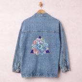 Een bloem gemaakt van verfvlekken denim jacket (Hangar)