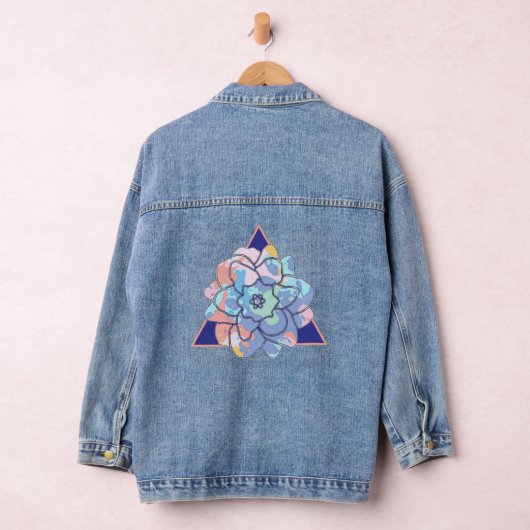 Een bloem gemaakt van verfvlekken denim jacket (Hangar)