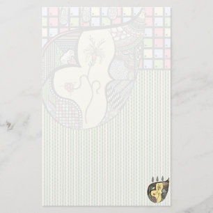 Een bloem in kantoorbenodigdheden briefpapier