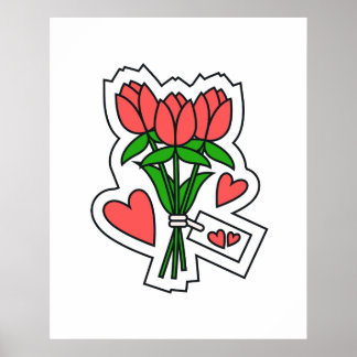 Een bloem met een boodschap van liefde poster