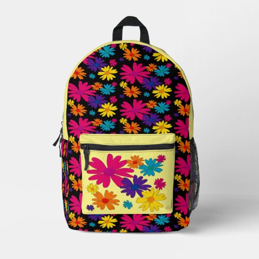 Een bloembed van melkbloemen bedrukte rugzak (Voorkant)