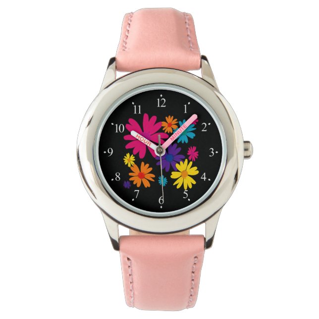 Een bloembed van melkbloemen horloge (Voorkant)