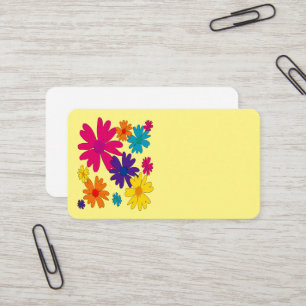 Een bloembed van melkbloemen visitekaartje