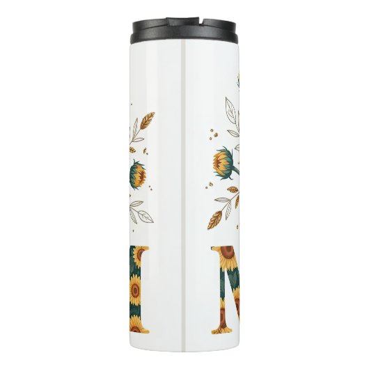 Een Bloemen Zonnebloem Moeder Groet Thermosbeker (Achterkant)