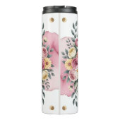 Een bloemenmama met roze rozen thermosbeker (Achterkant)