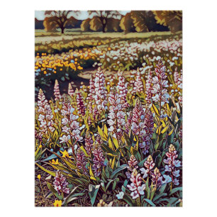 Een bloemenveld - Glanzend Poster Perfect Poster