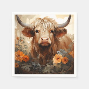 Een bloemkoe-serie ontwerp 2 uit de Hooglanden Servet
