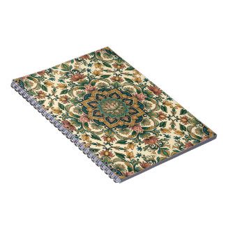Een bloemmotief mandala patroon notitieboek