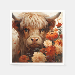 Een Bloemrijke Hooglandrund Serie Ontwerp 1 Servet