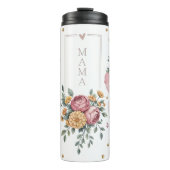 Een Bloemrijke Mama Groet met Rozen Thermosbeker (Voorkant)