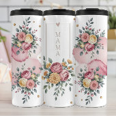 Een Bloemrijke Mama Groet met Rozen Thermosbeker