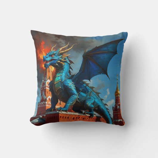 Een Blue & Gold Dragon bezoekt Moskou Kussen (Voorkant)