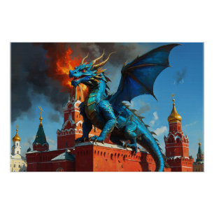 Een Blue & Gold Dragon bezoekt Moskou Perfect Poster