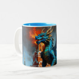 Een Blue & Gold Dragon bezoekt Moskou Tweekleurige Koffiemok