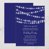 Een Blue Holiday Twinkle Lights Uitnodiging (indig (Voorkant / Achterkant)