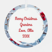 Een  Blue Jay | Gepersonaliseerde kerst Metalen Ornament (Achterkant)