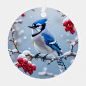 Een  Blue Jay | Gepersonaliseerde kerst Metalen Ornament (Voorkant)
