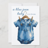 Een Blue Jean Baby Denim Baby shower Kaart (Achterkant)