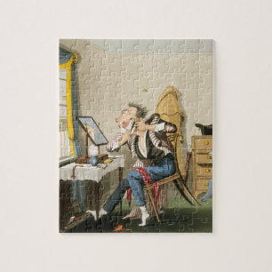 Een bluntse razor, pub. door Hunt, 1827 (gekleurd Legpuzzel
