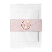 Een Blush Roze Waterverf Monogram Bruiloft Suite Uitnodigingen Wikkel (Voorkant Voorbeeld)
