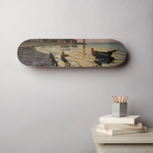 Een Boat Ashore, Honfleur Skateboard (Muurkunst (Horizontaal))