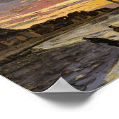 Een Boat Ashore, Honfleur van Claude Monet. Poster (Hoek)