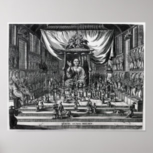 Een boeddhistische tempel, een illustratie poster