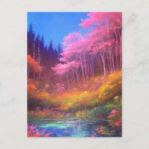 Een boeiende vertoning van magische moeraskleuren briefkaart