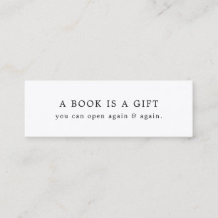 Een boek dat een Cadeaumoderne Minimale Mini Bladw Visitekaartje