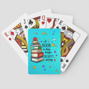 Een boek per dag houdt de realiteit weg pokerkaarten