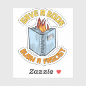 Een boek redden Een fascist verbranden Sticker (Vel)