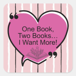 Eén boek, twee boeken... Ik wil meer! Vierkante Sticker