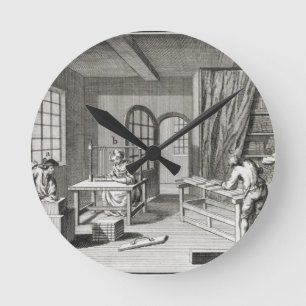 Een boekenworkshop, van de 'Encyclopedie des' Ronde Klok