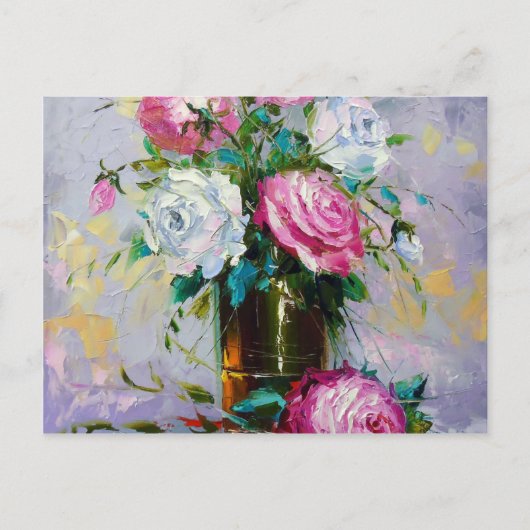 Een boeket van ochtendrozen briefkaart (Voorkant)