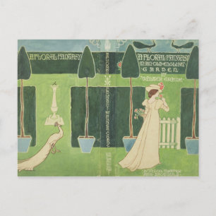 Een boekjasje voor 'een Floral Fantasy in een Oud Briefkaart