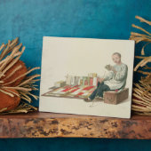 Een boekverkoper, bord 6 uit 'The Costume of China Fotoplaat (Zijkant)