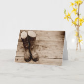 Een boer modderige rubberen laarzen kaart (Gele Bloem)