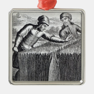 Een boer ontdekt in metalen ornament