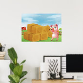 Een Boerderij hay bales Poster (Thuiskantoor)