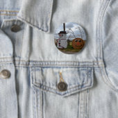 Een boerderij kerst badge ronde button 5,7 cm (In situ)