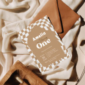 Eén! | Boho Checkered | Gingham | 1e verjaardag Kaart