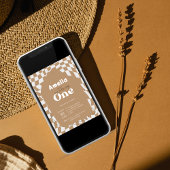 Eén! | Boho Checkered | Gingham | 1e verjaardag Kaart