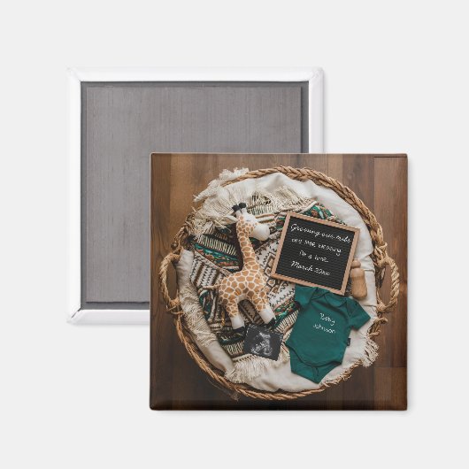 Een boho leuke zwangerschapsaankondiging magneet (Voorkant / Achterkant)