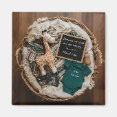 Een boho leuke zwangerschapsaankondiging magneet (Voorkant)