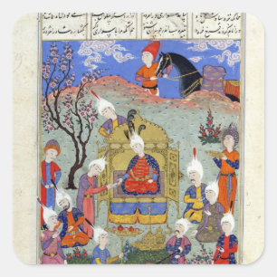 Een boodschapper brengt nieuws naar Siavosh Vierkante Sticker