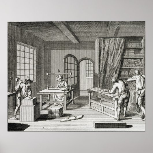 Een bookmakersworkshop, van de "Encyclopedie des Poster (Voorkant)