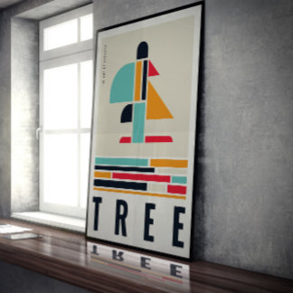 Een boom in de kunst van Bauhaus. Poster